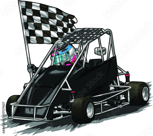 Wallpaper Mural quarter midget  racing motorcycle on black background for poster, t-shirt print, business element, social media content, blog, sticker, vlog, and card. vector illustration. Torontodigital.ca