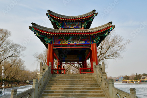 Ancient pavilion on Jingshan Mountain in Beijing, China