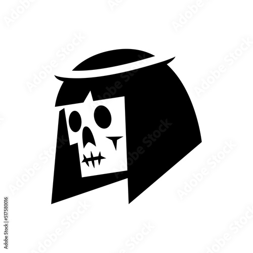skull head cleopatra symbol icon logo black and white