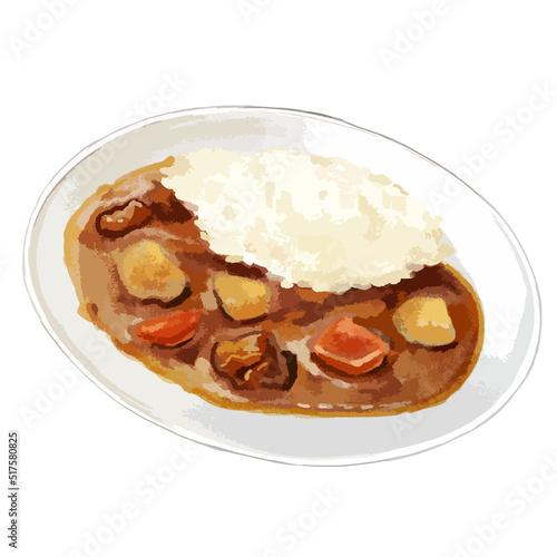 水彩風のリアル　カレーライス
