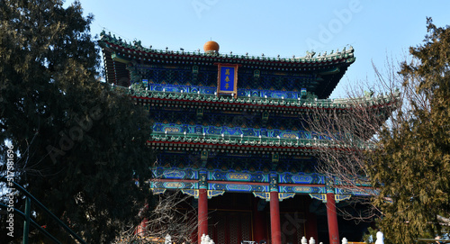 Ancient pavilion on Jingshan Mountain in Beijing, China photo