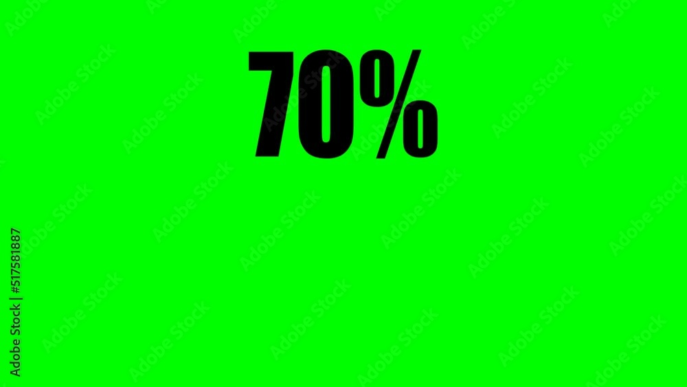 70 percent icon jumping isolated in white and green background. motion graphic. 70 percent icon jumping isolated in white and green background. motion graphic.