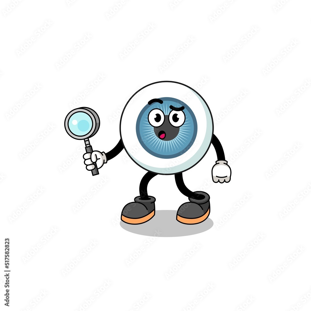 Mascot of eyeball searching Mascot of eyeball searching