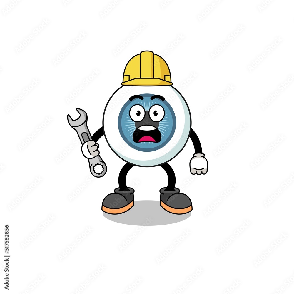 Character Illustration of eyeball with 404 error Character Illustration of eyeball with 404 error