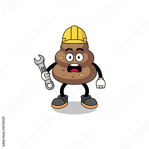 Character Illustration of poop with 404 error