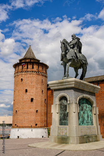 Monument to Prince Dmitry Donskoy in the medieval Kremlin of Kolomna in Russia photo