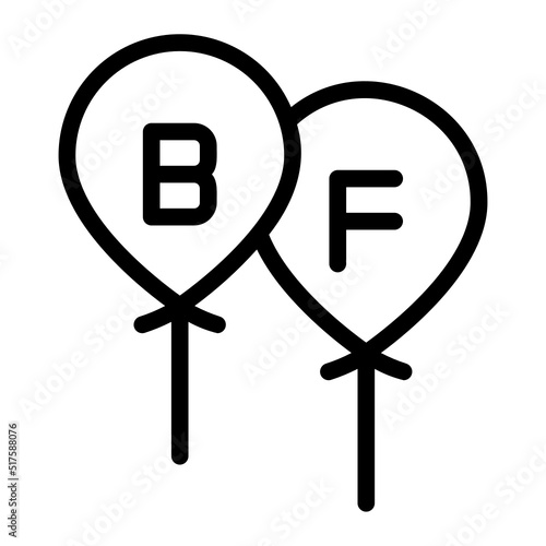 balloons line icon