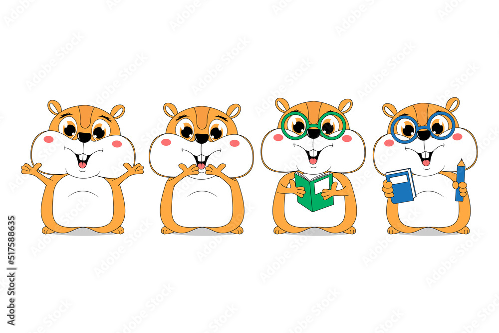 cute hamster animal cartoon graphic