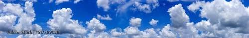 Beautiful blue sky background with tiny clouds.Panorama