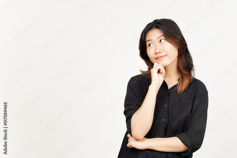 Thinking gesture of Beautiful Asian Woman Isolated On White Background Thinking gesture of Beautiful Asian Woman Isolated On White Background