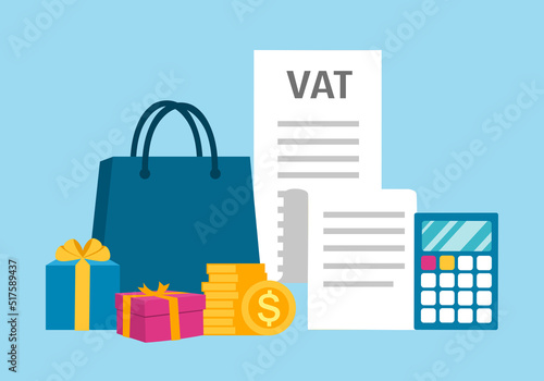 VAT value added tax concept vector illustration.