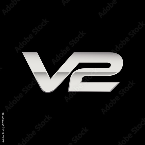 V2 monogram, logo icon vector design illustration 