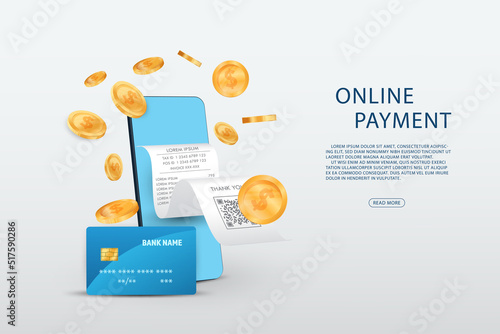 Vector payment approved, Online card payment concept. Smartphone device with receipt. Digital pay service.pay