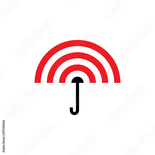 umbrella wifi vector logo design suitable for technology communication industries.