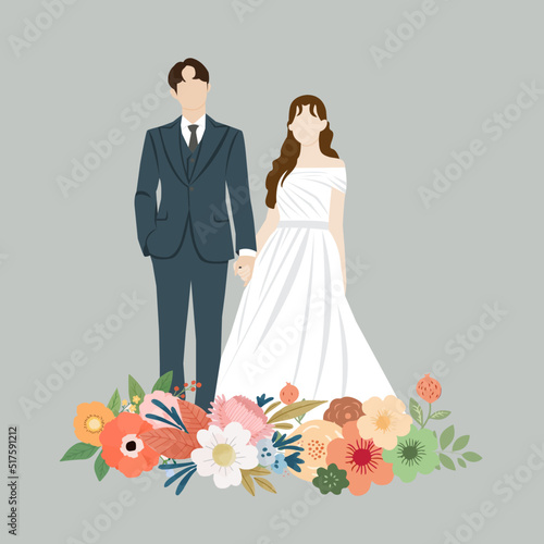 bride and groom on wedding day
