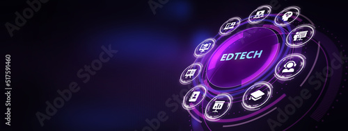 EdTech Education Technology e-learning online learning internet technology concept 3d illustration photo