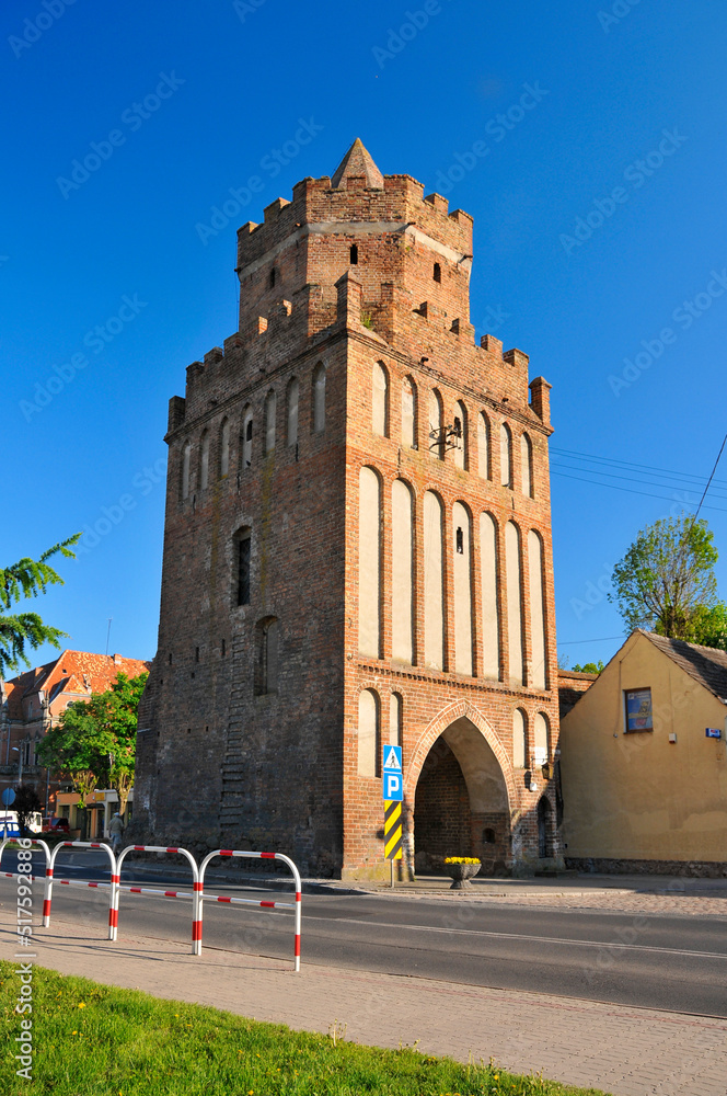 Swiecka Gate in Chojna, West Pomeranian voivodeship, Poland. One of two historic entrance gates to Chojna, built in the 15th century