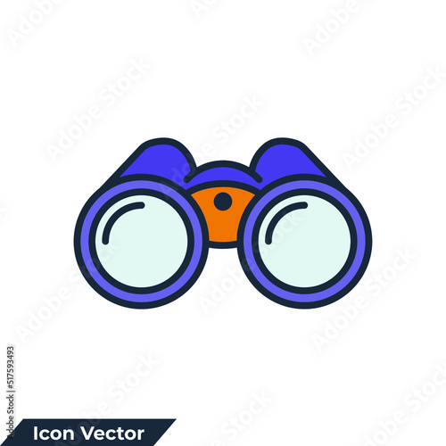 binoculars icon logo vector illustration. discovery symbol template for graphic and web design collection