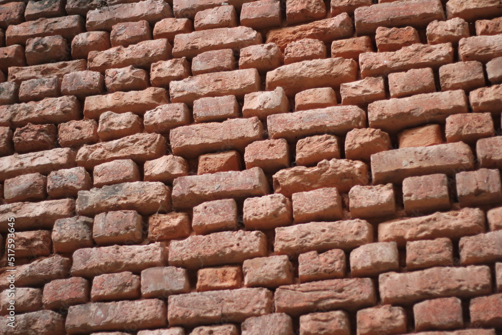 Fototapeta premium Rustic red vintage brick wall texture background