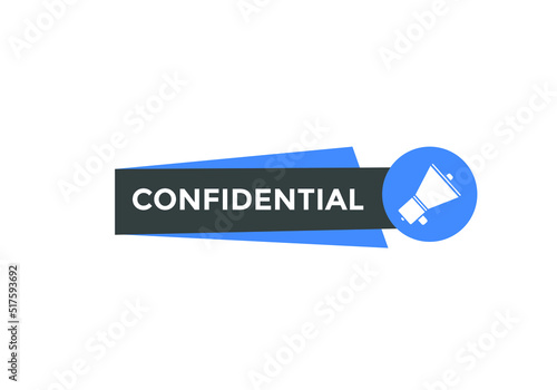 confidential text symbol. confidential text web template Vector Illustration. 
