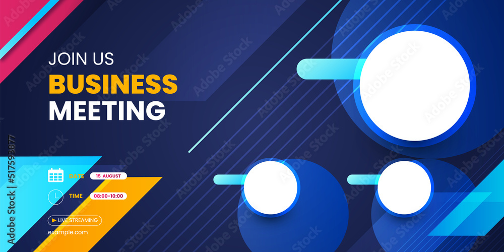 Business webinar horizontal banner design. Modern banner design with
