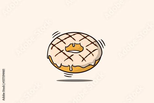 Donut vanilla toping chocolate