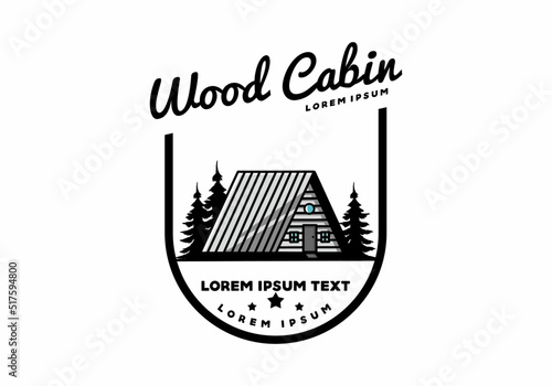 Vintage wood cabin illustration design