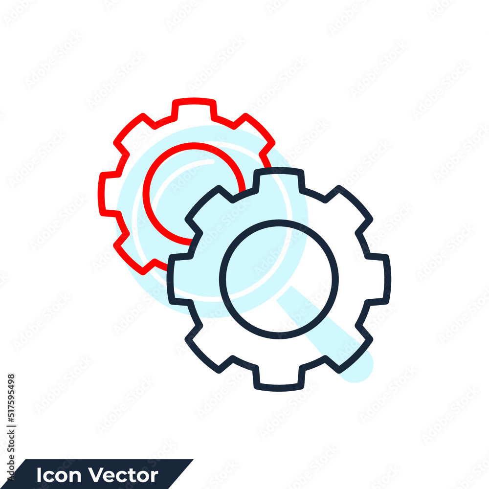 processing icon logo vector illustration. cogwheel and process symbol template for graphic and web design collection