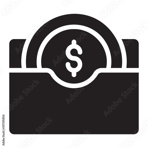 digital wallet glyph icon
