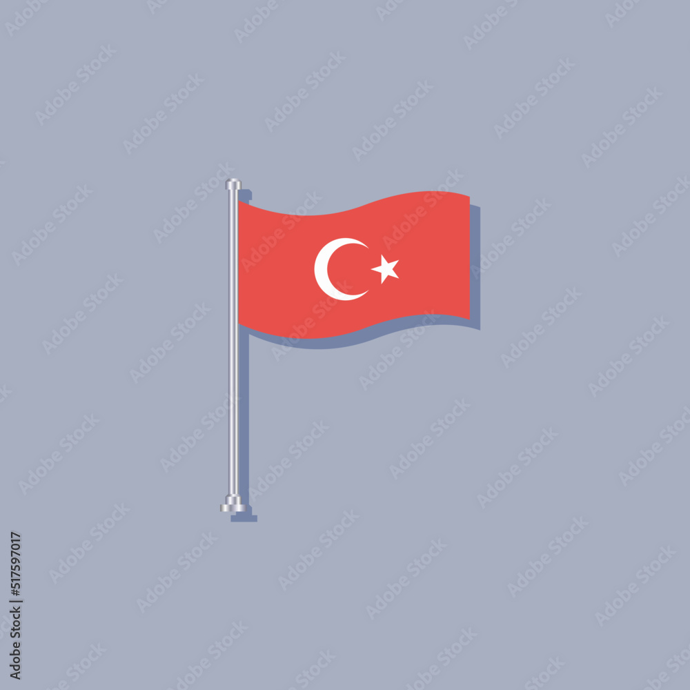 Illustration of Turkey flag Template Illustration of Turkey flag Template