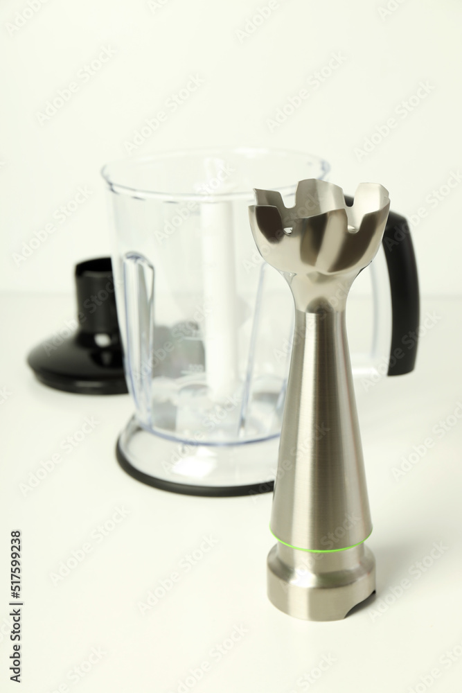 Concept of cooking food with blender, cooking accessories