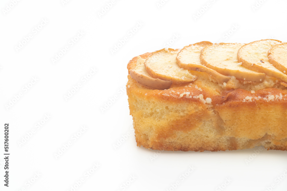 apple loaf crumbled cake on white background apple loaf crumbled cake on white background