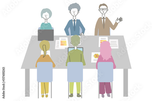ビジネス会議をしている人々　イラスト