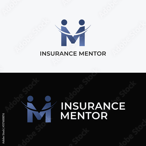  Logo Insurance Mentor Vector Illustration . Suitable for your company in the field Insurance .