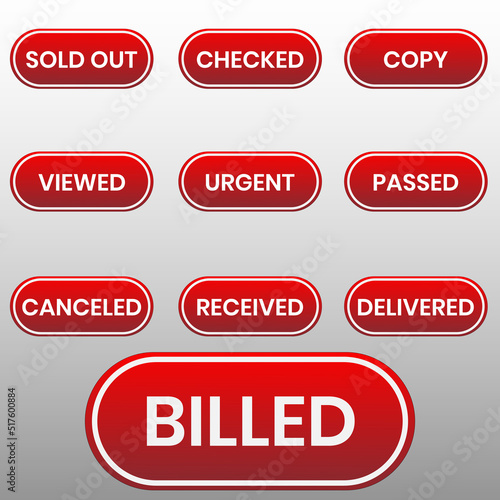 sold out button. sold out rounded red sign. sold out