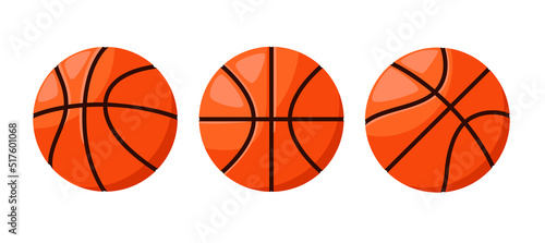 A set of basketballs on a white background.  © Юлия Викленко