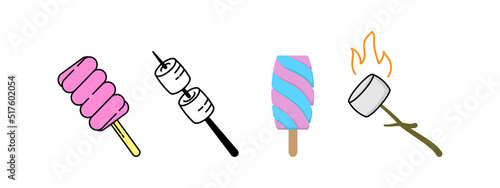 Marshmallow icon set design template vector illustration