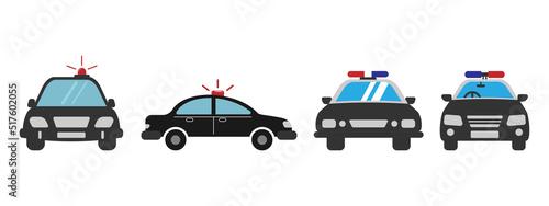 Police car icon set design template vector illustration
