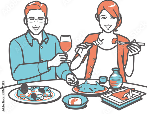 お酒を飲む男女