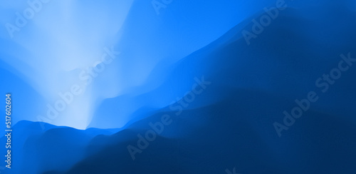 Blue abstract background. Water surface. Sky with clouds. Landscape with mountains. Vector illustration for design.