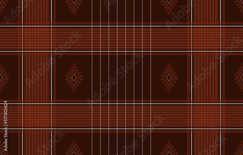 Geometric ethnic oriental seamless pattern traditional Design for background,carpet,wallpaper.clothing,wrapping,Batik fabric,Vector illustration.embroidery style - Sadu, sadou, sadow or sado