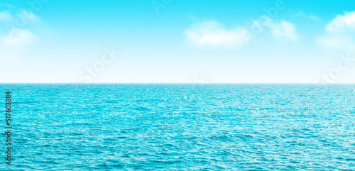Blue calm sea landscape background © karandaev