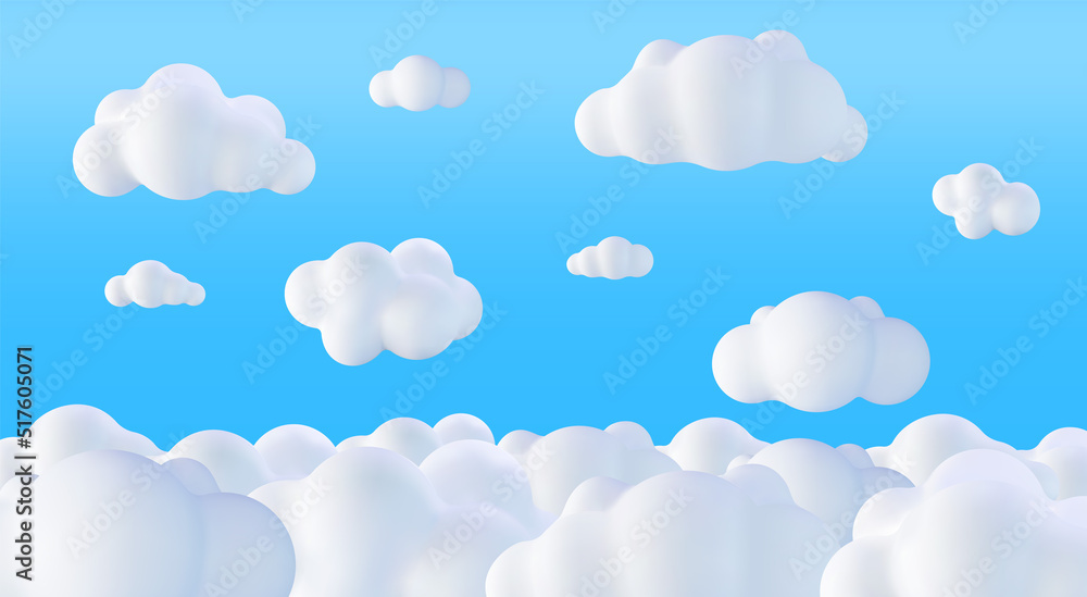 Beautiful Fluffy Clouds on Blue Sky Background. Beautiful Fluffy Clouds on Blue Sky Background.