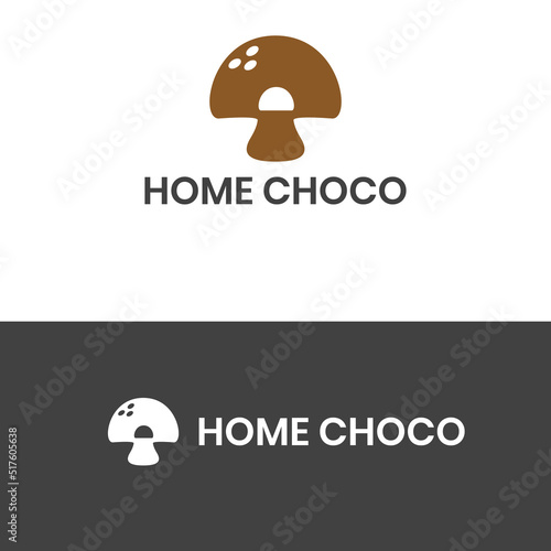 HOME CHOCO LOGO VECTOR ILLUSTRATION . SUITABLE FOR YOUR COMPANY IN THE FIELD CAKE CHOCOLATE AND MUSHROOM