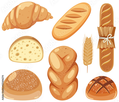 Set of different breads
