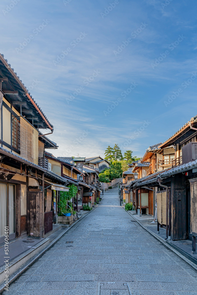 Fototapeta premium 緑 新緑 夏 秋 森 空 青空 もみじ 紅葉 momiji maple 京都 kyoto 日本 japan 秋 autumn autumnleaves 風景 和 和風 寺 お寺 寺院 temple