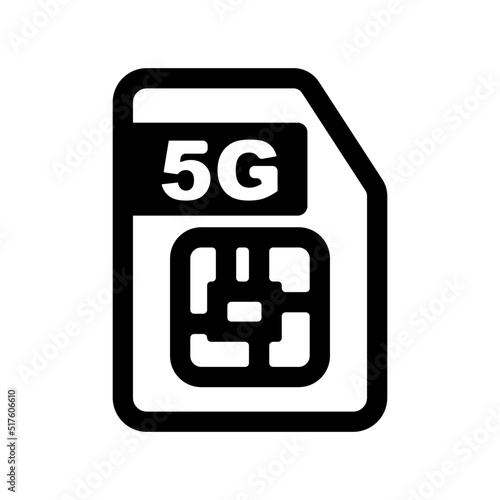 5G SIM card. Cellular communication chip. Vector.
