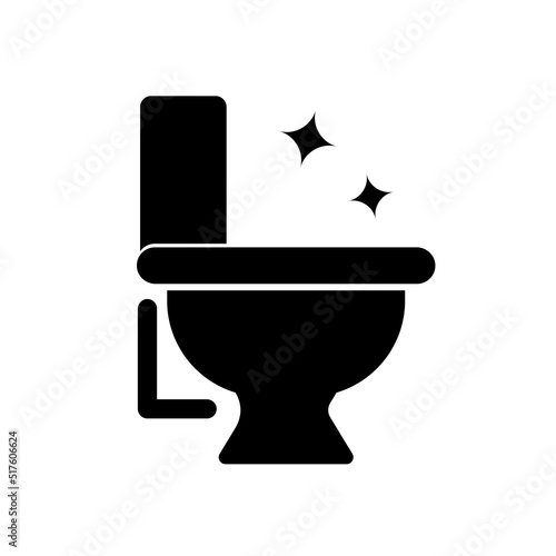 Toilet silhouette icon after cleaning. Clean toilet. Vector.