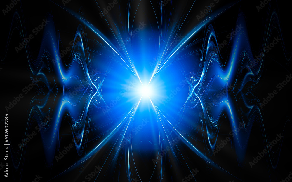 Fototapeta premium abstract illustration of a computer generated fantastic star in various shapes and shades on a black background for use in symbology, signs for digital design and graphics
