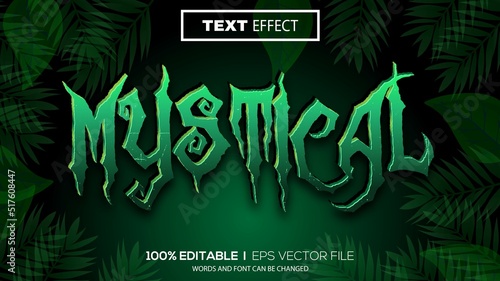 3d editable text effect mystical theme premium vector